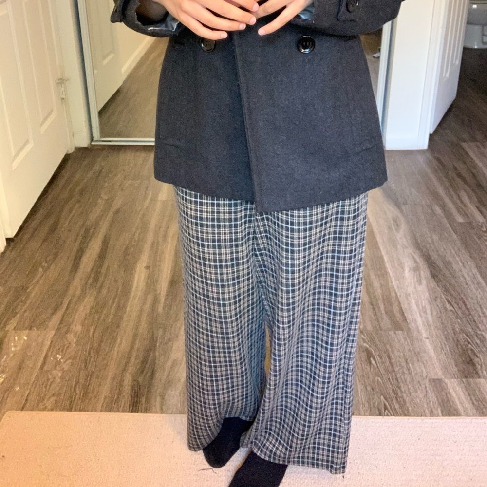 Vero Moda Wide leg Brown Plaid Checked Trousers
